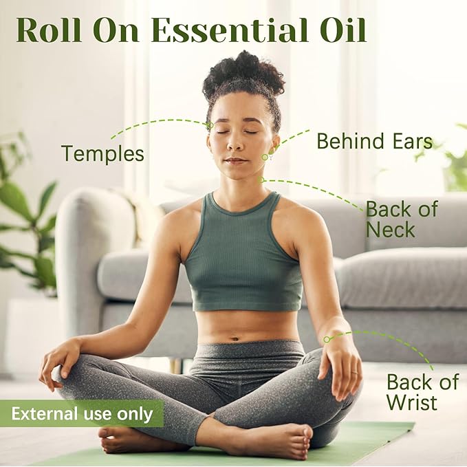 Citronella Essential Oil Roll On, Citronella Oil for Skin, Relaxation Gift for Women and Men - Bloomnest