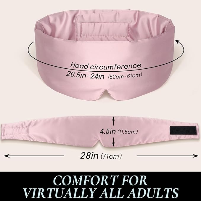 Zenssia Satin Sleep Mask for Women and Men, Lightweight Padded Eye Mask with Adjustable Strap, Comfort Blackout for Travel and Nap - Light Plum