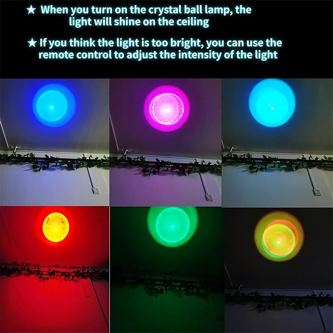 Dinosaur Crystal Ball Lamp, 3D K9 T-Rex, 3.15in USB Powered, 16 Colors Change, Remote Control, Night Light with Wooden Base, Gift Box - Bloomnest