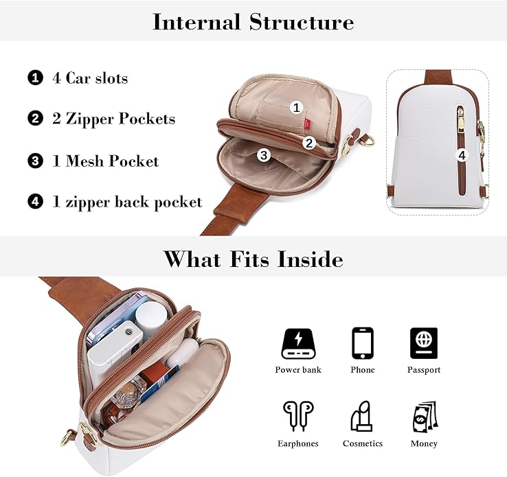 INICAT Small Sling Bag for Women Everyday & Travel Crossbody Bags Lightweight Cross Body Purses Vegan Leather - Bloomnest