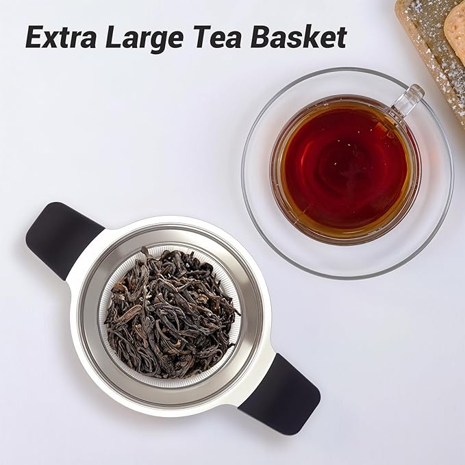 Tifanso Stainless Steel Tea Infuser Steeper Strainer for Loose Leaf Tea, Fine Mesh Reusable Diffusers Ball Bag Filter Holder with Heat Proof Handles for Teapots, Mugs, Cups - Bloomnest