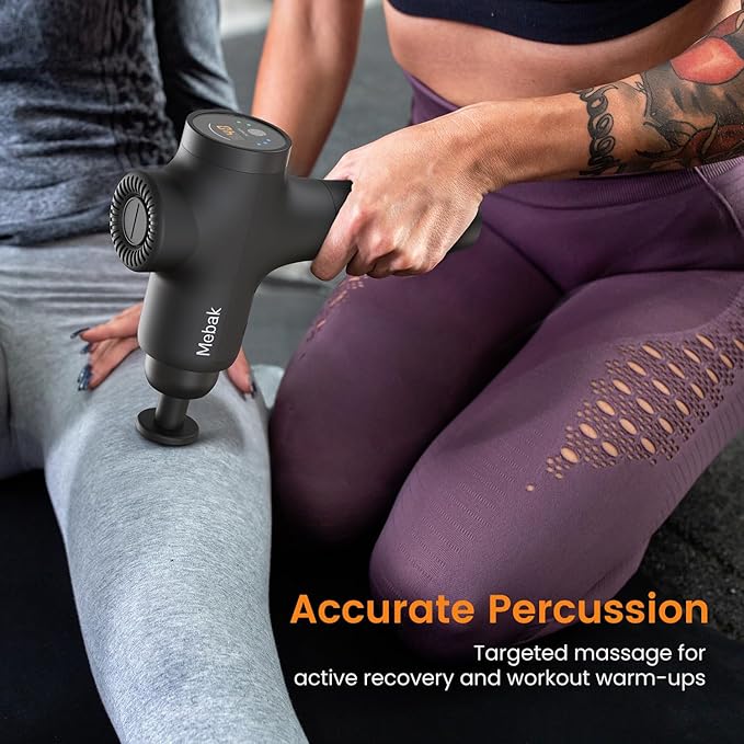 Mebak 3 Massage Gun, Massage Gun Deep Tissue for Athletes, Professional Muscle Percussion Massager, Massager for Shoulder Leg Back Body Pain Relief, Quiet Portable Sport Tool, Gifts for Him - Bloomnest