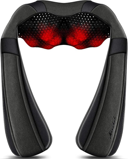 Mirakel Shiatsu Neck & Back Massager with Heat - Deep Tissue Neck, Back & Shoulder Pain Relief - Ergonomic Design Shoulder Massager, Electric Kneading Whole Body Massage Pillow Gifts for Women, Men