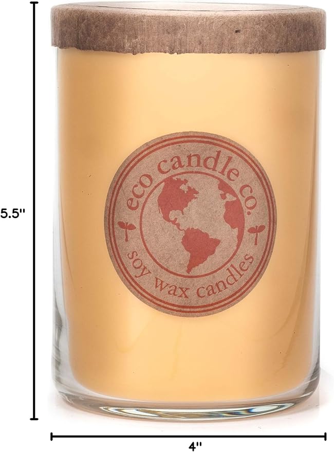 ECO CANDLE CO. Recycled Candle, Citrus Squeeze, 26 oz. - Scents of Orange, Tangerine, Grapefruit, Lemon, & Lime - 100% Soy Wax, No Lead, Kraft Paper Label & Lid, Hand Poured, Midwest Grown Soybeans - Bloomnest