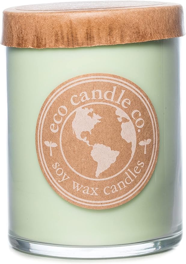 ECO CANDLE CO. Recycled Candle, Sleigh Ride, 18 oz. Double Wick - Scents of Pine & Orange - 100% Soy Wax, No Lead, Kraft Label & Antiqued Pewter Lid, Hand Poured, Phthalate Free, Midwest Soybeans - Bloomnest