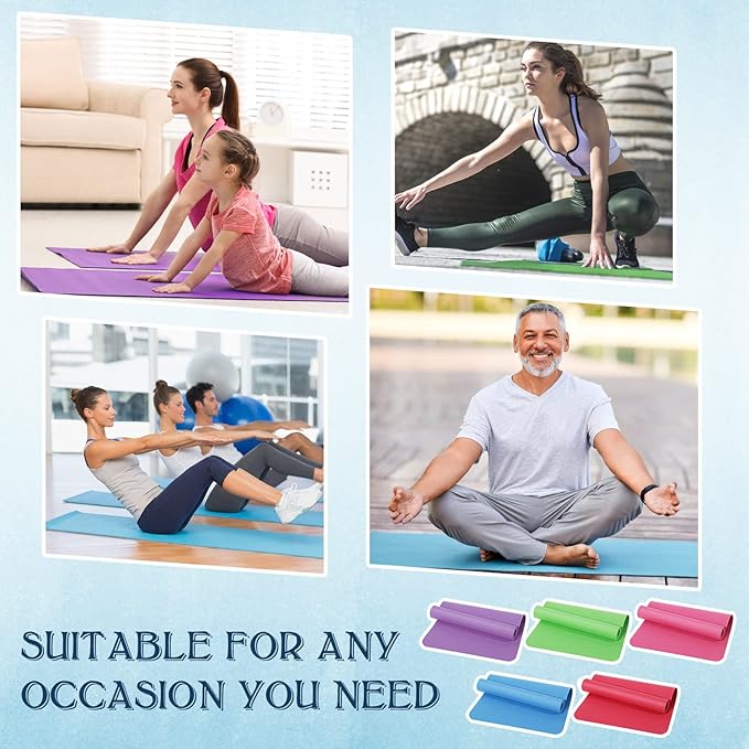 10 Pack Yoga Mats Bulk, 68'' x 24'' x 4mm Thick Yoga Mats for Kids and Adult Gym Mats Bundle Latex Free Exercise Mats with Non Slip Texture for Outdoor Yoga, Pilates or Workout - Bloomnest