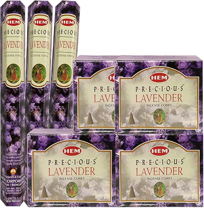 Lavender Incense sticks and cone incense holder variety pack bundle insence insense insienso TRUMIRI