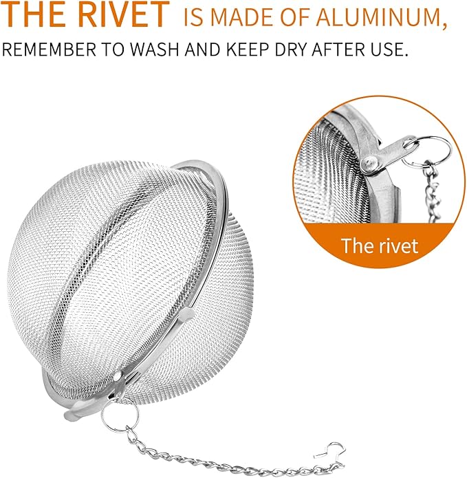 Fu Store 2pcs Stainless Steel Mesh Tea Ball 3.5 inches Tea Strainers Teas Infuser Strainer Filters for Teas - Bloomnest