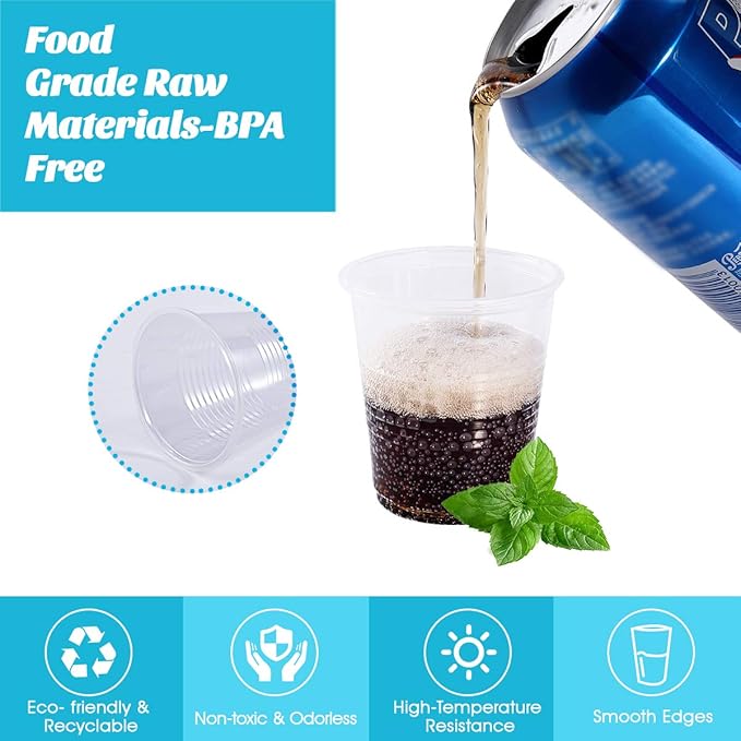 3oz Disposable Plastic Cups 500 Pack,Small Mouthwash Cups, Bulk Sample Tumblers for Home, School, Office, Parties, or Commercial Use - Bloomnest