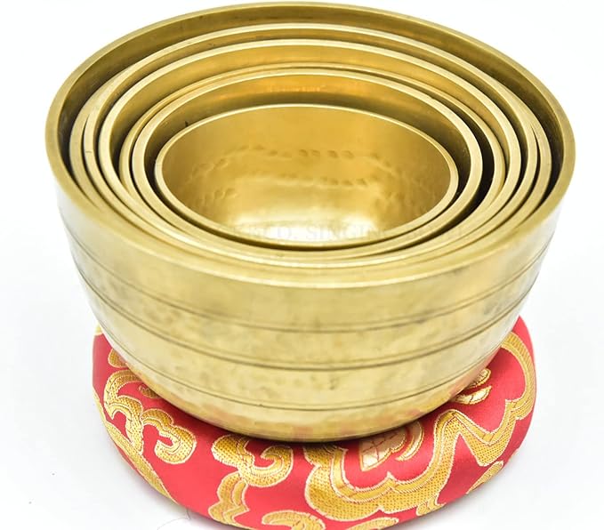 Set of 7 Chakra singing bowl- All in one- Handmade, healing bowls from Nepal-Meditation Bowl,Healing, Great for Meditation, Yoga, Sound Bath, Mindfulness, Relaxation ~ Cushion, Wooden Mallet GKCOKukriHouse