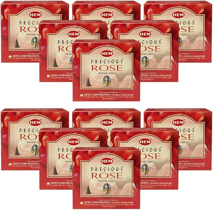 Precious Rose Incense Cones and Cone Incense Burner Bundle Insence Insense Hem Incense TRUMIRI