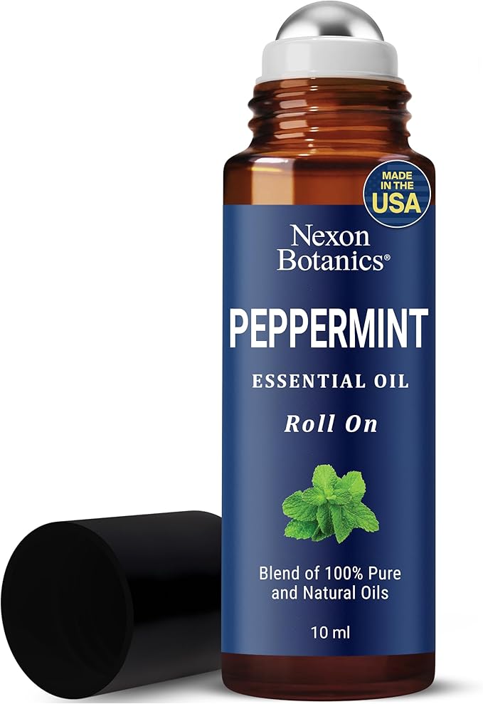 Peppermint Essential Oil Roll-On 10 ml - Pure, Natural & Prediluted Oil Blend Roller with Fresh Minty Aroma - Aromatherapy & Headache Relief - Nexon Botanics - Bloomnest