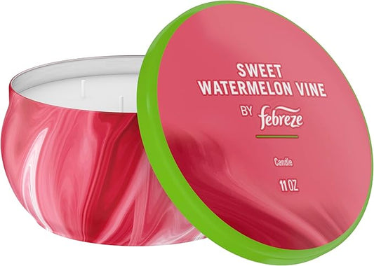Febreze Scented Candle, Sweet Watermelon Vine Scent, 11 oz 4 Wick Candle, Single Pack - Bloomnest