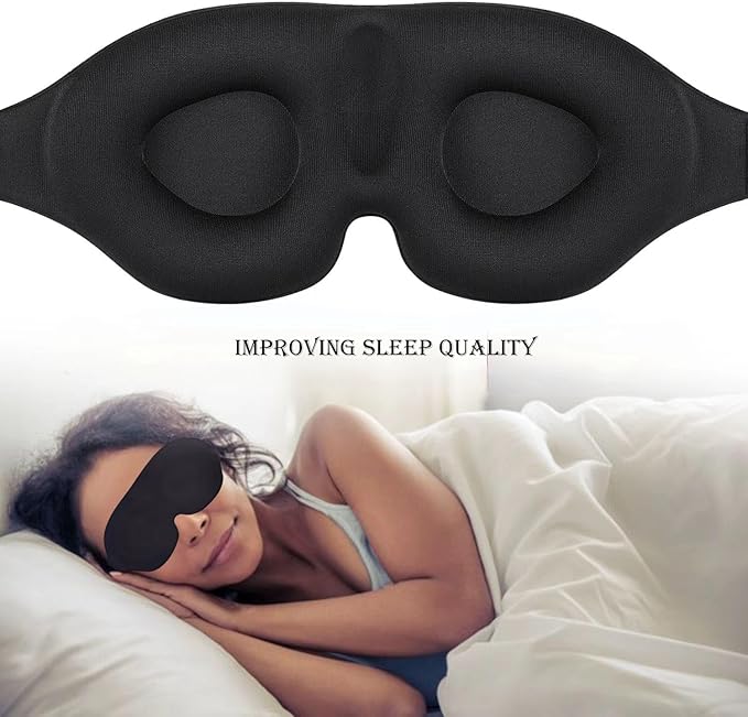 Blindfold 100% Light-Blocking Sleep Eye mask Ergonomic 3D Eye mask Non Pressure on Eyes Three-Dimensional and Skin Friendly Breathable nostrils - Bloomnest
