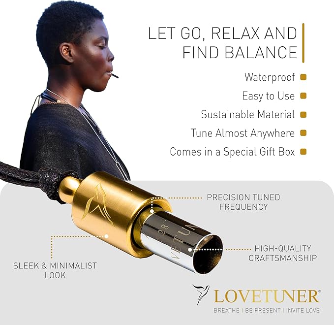 LOVETUNER 528 Hz Breathing Necklace | Stress Relief Whistle | Promote Calm, Relaxation & Focus with Mindful Sound Healing - Bloomnest