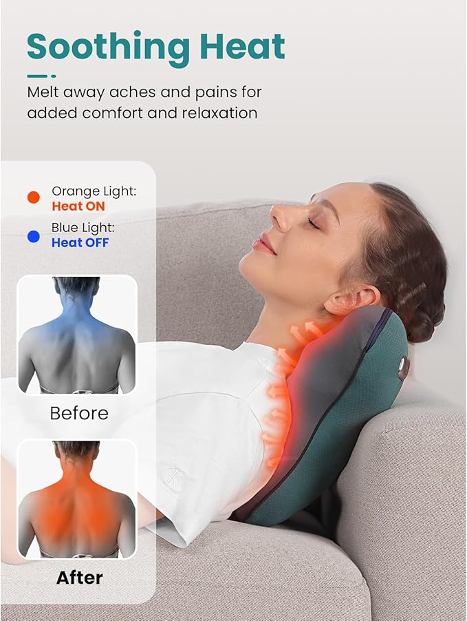 BOB AND BRAD Back Massager with Heat FSA Eligible/HSA Eligible, EZBack Corded Neck Massager for Pain Relief Deep Tissue, Shiatsu Back and Neck Massage Pillow, Full Body Use, Ideal Gifts for Women Men - Bloomnest