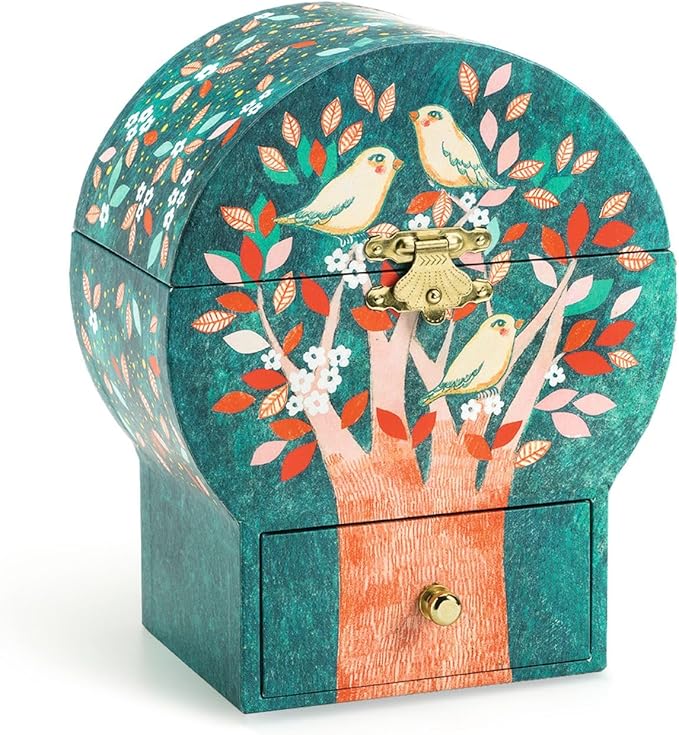 DJECO Musical Jewelry Box for Kids - Treasure Box Night Singing - Storage for Necklace, Bracelets, Rings, Earrings, Small Toys, Decorations, Keepsake & Trinkets - Safe for Ages 3+ Boys & Girls - Bloomnest