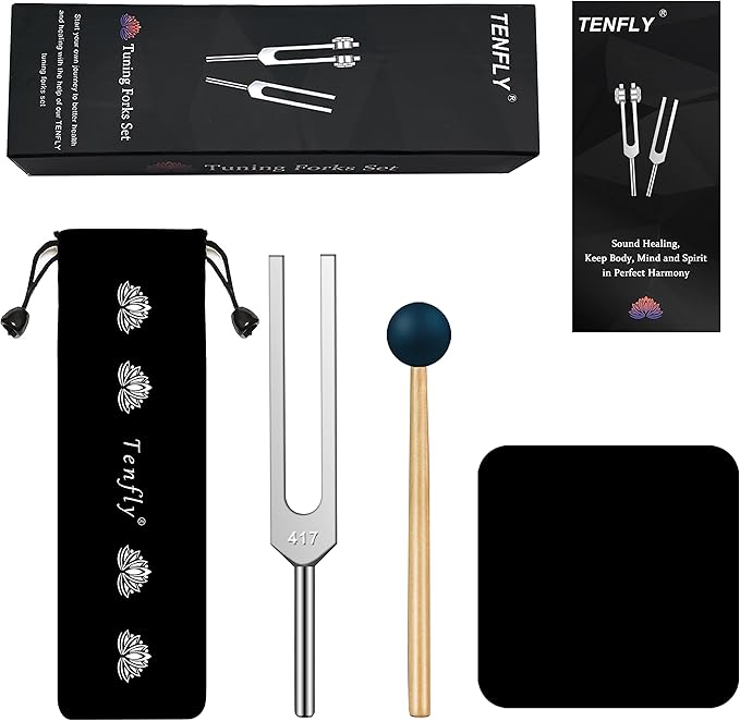 417 Hz Tuning Fork Set, Aluminum Alloy Tuning Fork for Healing, Chakra, Sound Therapy, Keep Body, Mind and Spirit in Perfect Harmony - Bloomnest
