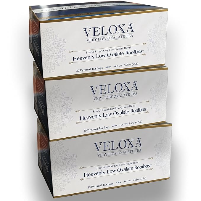 Veloxa™ Very Low Oxalate Tea (90 Pyramid Tea Bags (3 Cartons), Heavenly Low Oxalate Rooibos) - Bloomnest