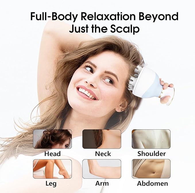 Zelikovitz Scalp Massager Hair Growth Electric Head Massager Scalp Massage Tool for Headaches, Head Scratcher Stress Relax, Cat Dog Head Massager Bloomnest