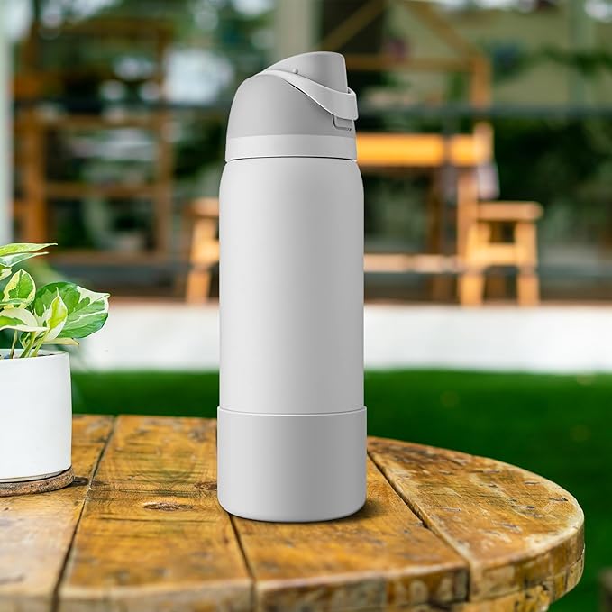 2PCS Silicone Water Bottle Boot for Owala 24oz 32oz 40oz, Anti-Slip Protective Sleeve Bottom Bumper Protector for FreeSip, Twist, and Flip Stainless Steel Water Bottles Alwenid