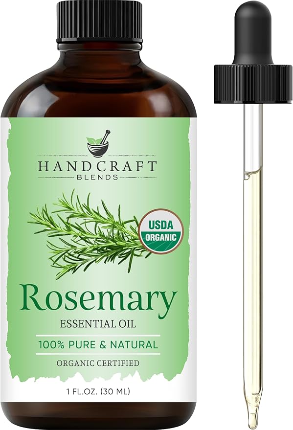Handcraft Blends Organic Rosemary Essential Oil – 1 Fl Oz – 100% Pure and Natural – Premium Grade Essential Oil for Diffuser and Aromatherapy HandcraftBlends