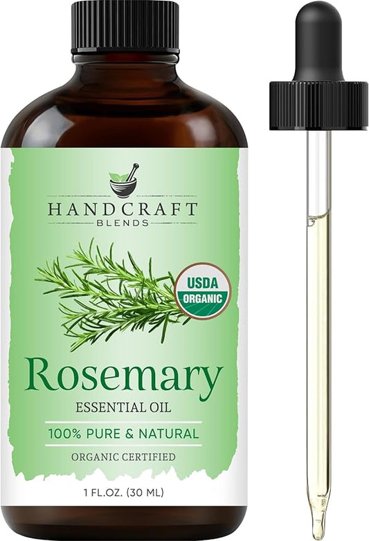 Handcraft Blends Organic Rosemary Essential Oil – 1 Fl Oz – 100% Pure and Natural – Premium Grade Essential Oil for Diffuser and Aromatherapy HandcraftBlends