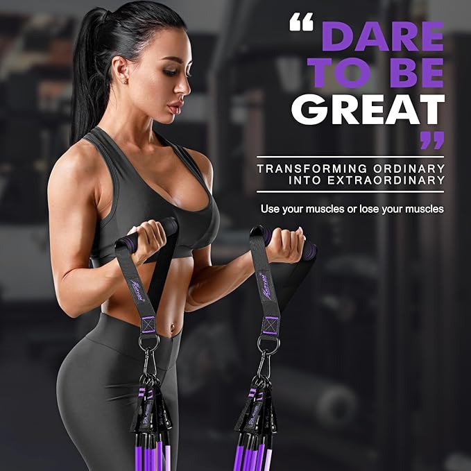 HPYGN Resistance Bands, Exercise Bands with Handles, Fitness Bands, Workout Bands with Door Anchor and Ankle Straps, for Heavy Resistance Training, Physical Therapy, Shape Body, Yoga, Home Workout Set - Bloomnest