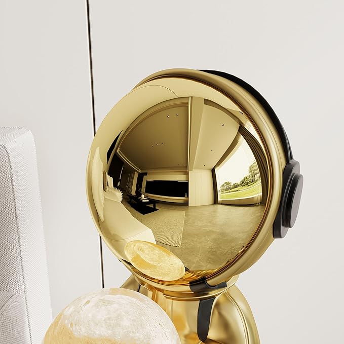 Astronaut Floor Lamp with LED Ball Light, 28.8" Large Space Sculpture Figurine, Modern Resin Astronaut Statue Art Decor for Living Room, Bedroom, Office - Bloomnest