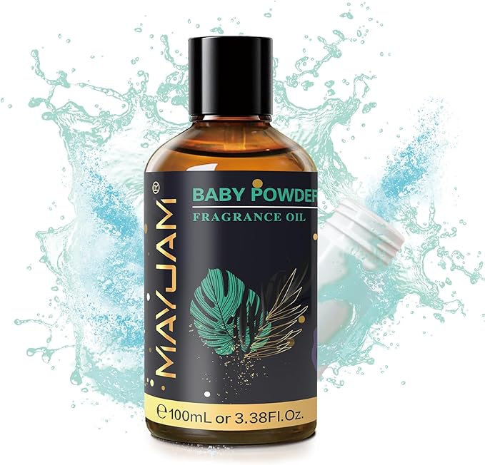 MAYJAM 100ML/3.38FL.OZ Baby Powder Fragrance Oils with Glass Dropper, Essential Oils for Diffusers for Home, Long Lasting Scented Oils for Diffusers Soap Candle Making - Bloomnest