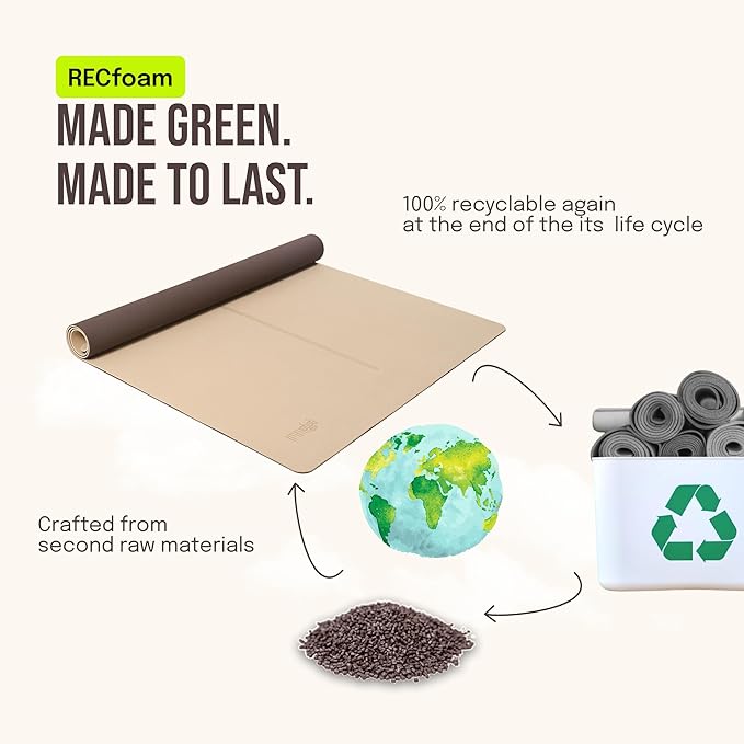 Large Yoga Mat (6'x4') – 1/4" & 1/2" Thick Exercise Mats for Home Workout, Extra Wide Workout Mats for Home Gym, Yoga, Pilates, Stretching, Floor & More - Bloomnest