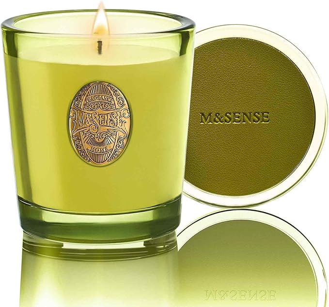 M&SENSE Natural Soy Candle | Seattle Rainforest & Matcha Green | 9.2 oz, 50H Burn Time | Luxury Scented Candle for Relaxation, Gifting, Home Décor | Ideal for Bedroom, Office, Party Ambiance - Bloomnest