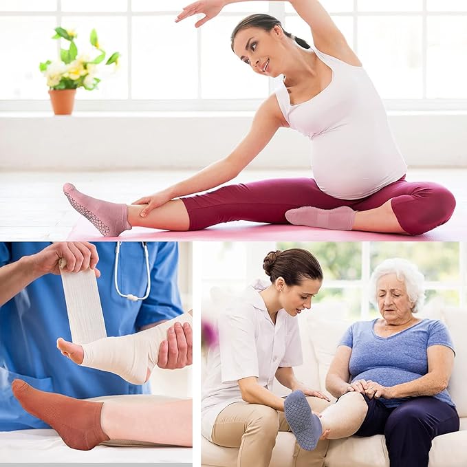 unenow Unisex Non Slip Grip Socks with Cushion for Yoga Pilates Barre Home & Hospital - Bloomnest