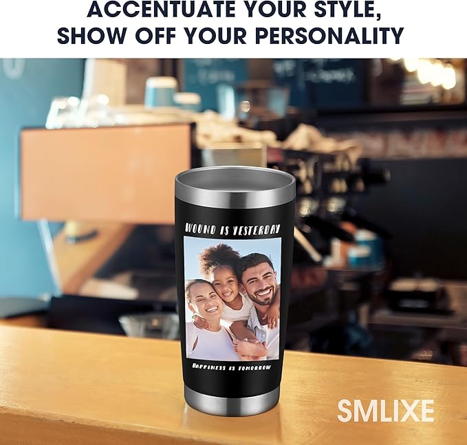 Personalized Custom Tumbler Print in USA 48 Pcs 20oz Stainless Steel Coffee Cup with Lid & Straw Double Wall Insulated Tumbler with Colorful Text Logo Photo - Bloomnest