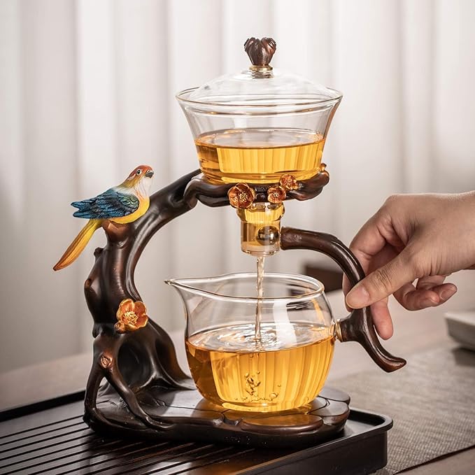 Kungfu Glass Tea Set Automatic Glass Teapot Set (Bird) - Bloomnest