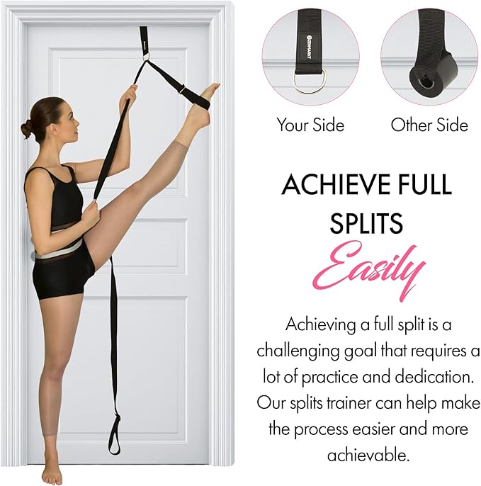 Stretching Strap With Door Anchor - Stretching Equipment to Improve Legs Flexibility - Splits Trainer For Home Ideal In Ballet, Dance, Cheerleading, Taekwondo, Yoga, Pole Dancing & Gymnastics - Bloomnest