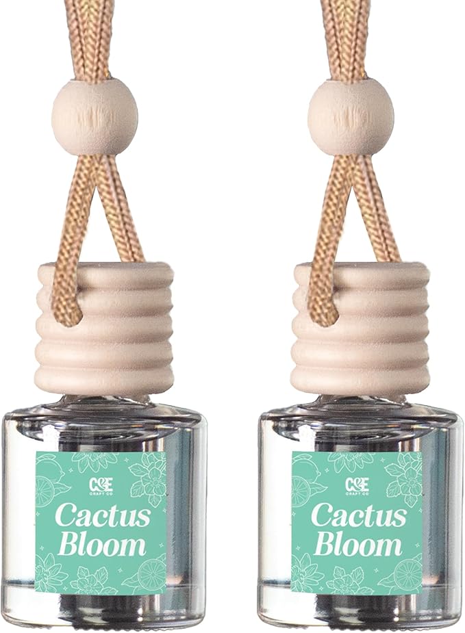 CANDECraftCo Car Air Hanging Fragrance Oil, Car Auto Freshener for Essential Oils, Scents Fragrance Aromatherapy Automobile Diffuser, Long Lasting (Cactus Bloom) - Bloomnest