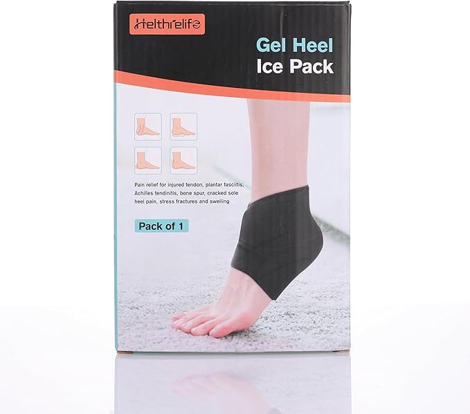 Heel Ice Pack for Pain Relief, Reusable Gel Ankle Ice Pack Wrap Hot&Cold Therapy for Heel Pain, Plantar Fasciitis, Achilles Tendinitis, Dry Cracked Heels, Sprain, Sports Injuries - Bloomnest