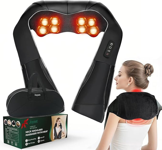 Shiatsu Neck and Back Massager with Heat,Electric Shoulder Massager for Pain Relief Deep Tissue,3D Kneading Massage,Best Gift for Men Women Parents,Home, Office Car Use - Bloomnest