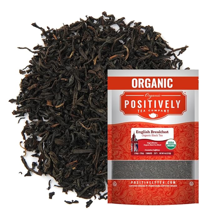Organic Positively Tea Company, English Breakfast Black Tea, Loose Leaf, 4 Ounce - Bloomnest