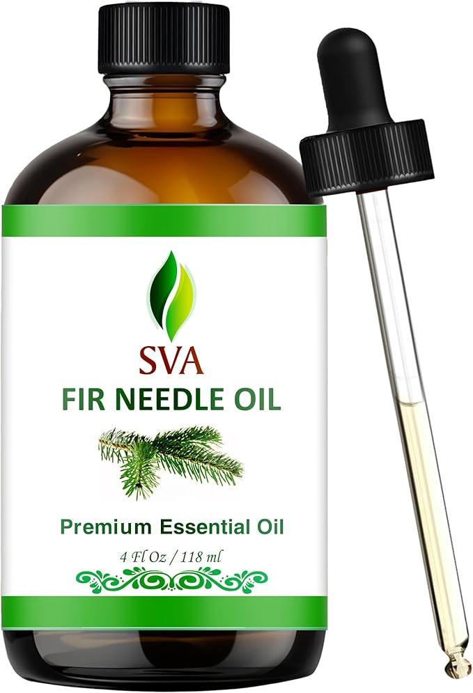 SVA Fir Needle Essential Oil – 4 Fl Oz – 100% Natural Fir Needle Oil - for Diffuser, Hair Care, Face, Skin Care, Aromatherapy, Scalp and Body Massage, Soap and Candle Making – with Dropper - Bloomnest