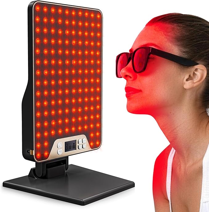 Red Light Therapy Device,Portable LED Red Infrared Light Device with 630nm, 660nm & 850nm Combination Light for Face and Body, 9 Adjustable Timer Settings, Adjustable Angle, Includes Goggles,Black Bloomnest