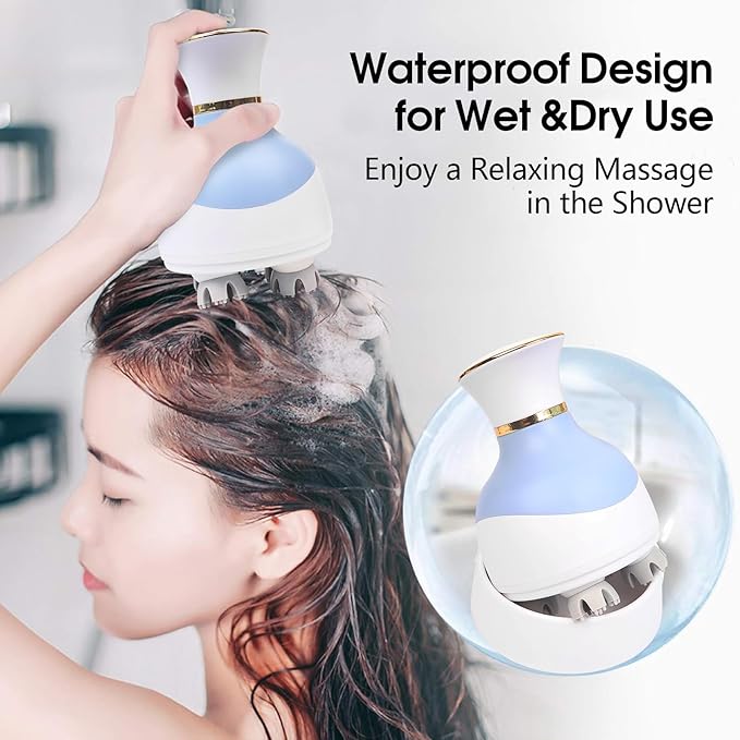 Zelikovitz Scalp Massager Hair Growth Electric Head Massager Scalp Massage Tool for Headaches, Head Scratcher Stress Relax, Cat Dog Head Massager Bloomnest