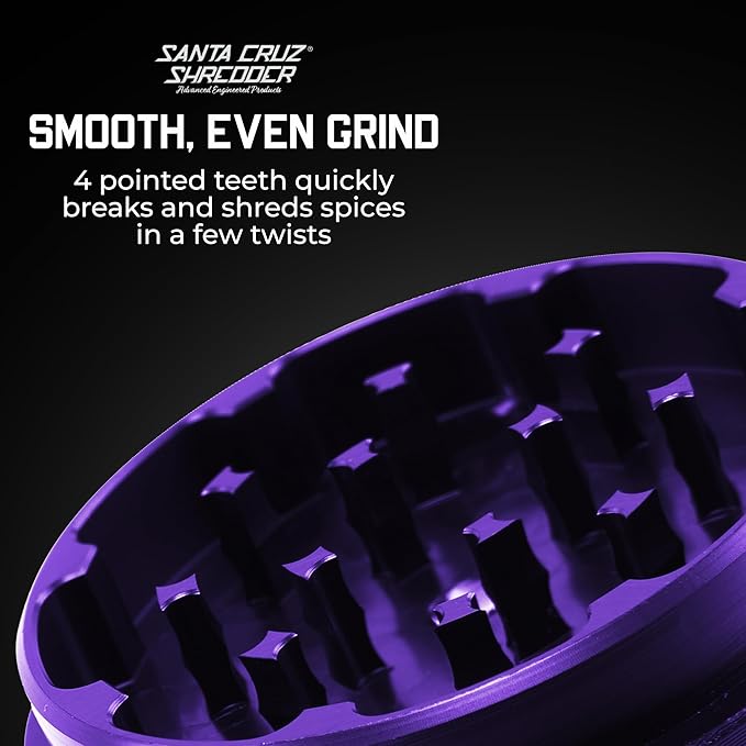 Santa Cruz Shredder Herb and Spice Grinder Made in USA (Large (2.7 Inch), Purple) - Bloomnest