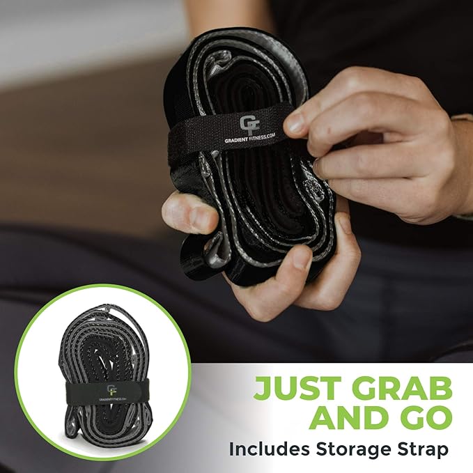 Gradient Fitness Stretching Strap for Physical Therapy, 12 Multi-Loop Stretch Strap 1" W x 8' L, Neoprene Handles, Physical Therapy Equipment, Yoga Straps for Stretching, Leg Stretcher. - Bloomnest