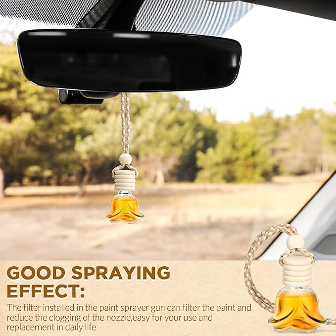 BBTO 50 Pcs Hanging Car Air Freshener Car Diffuser Bottles Empty Glass Perfume Bottle Freshener Diffuser Bottle Pendant for Essential Oil Fragrance Aromatherapy Bottle Ornament(Rose) - Bloomnest