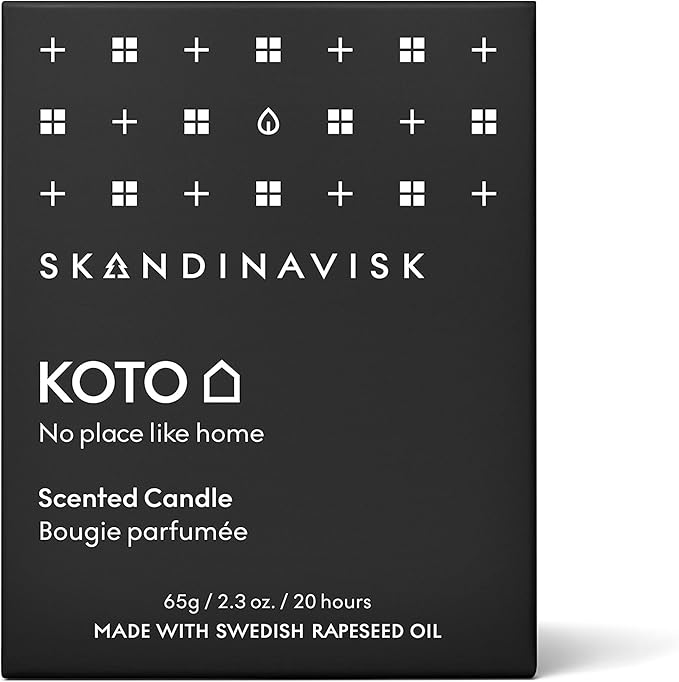 Skandinavisk KOTO 'Home' Mini Scented Candle. Fragrance Notes: Vanilla Beans and Dried Orange Peel, Amber and Leather. 2.3 oz. - Bloomnest