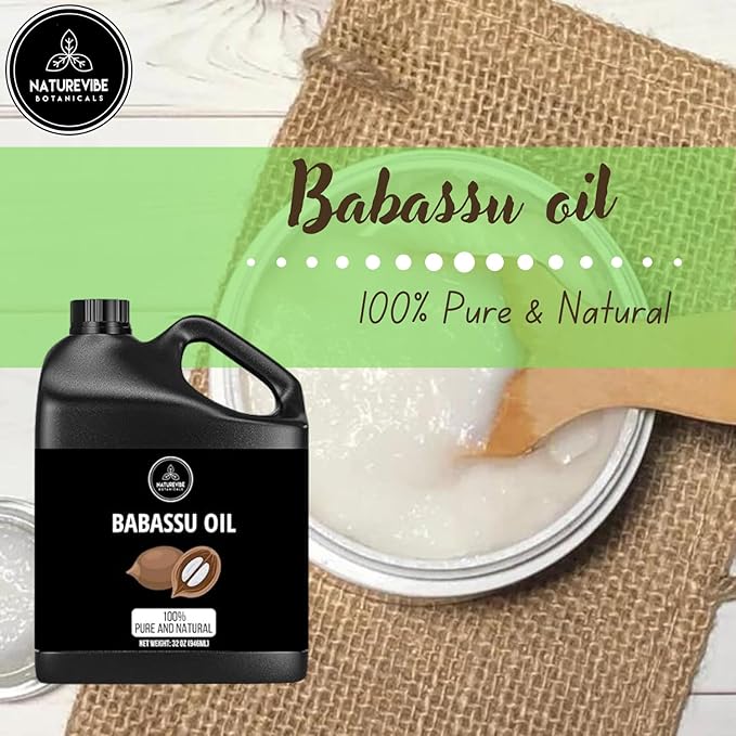 Naturevibe Botanicals Babassu Oil 32 Ounces | 100% Pure and Natural | Great for Skin Care and Hair Care - Bloomnest