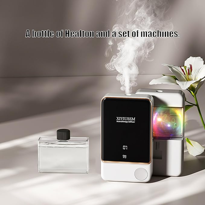 Waterless Essential Oil Diffuser for Home & Office Cordless Battery Operated Aroma Diffuser with 7 Mist Levels, Ultrasonic Air Freshener for Large Rooms Bedroom Bathroom Car Small & Portable - Bloomnest