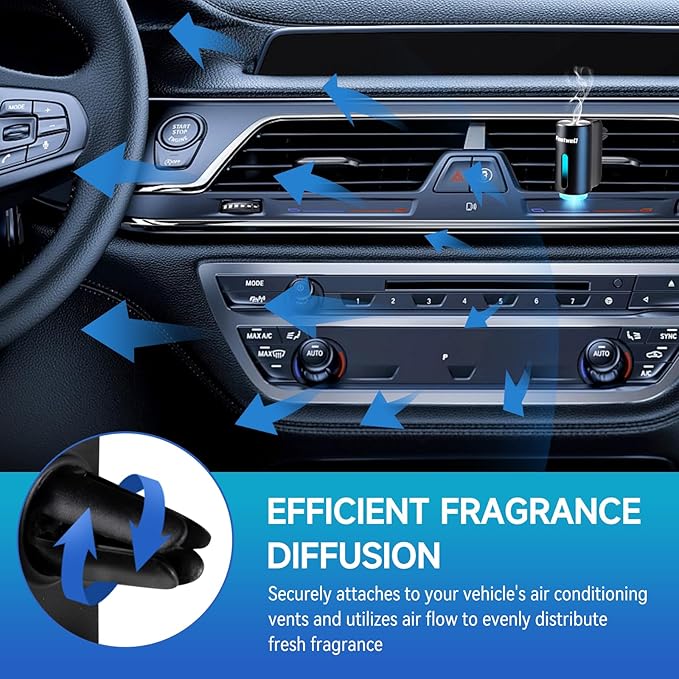 Featwell Car Air Freshener, Air Freshener Diffuser Three Adjustable Modes, Aromatherapy Machine Rechargeable (Black) - Bloomnest